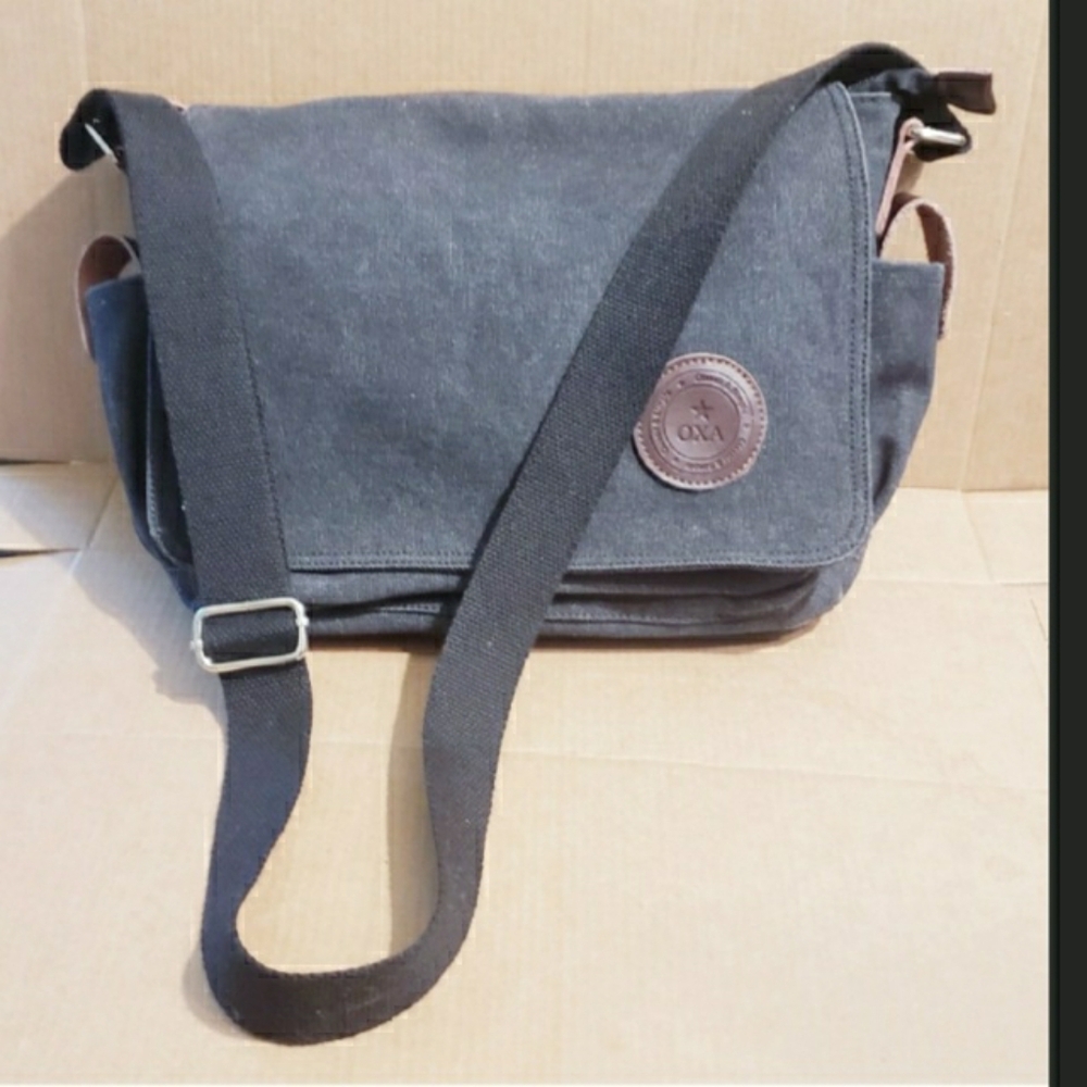OXA Messenger Flap High Quality Men Bag Crossbody Or Shoulder W/leather Accents